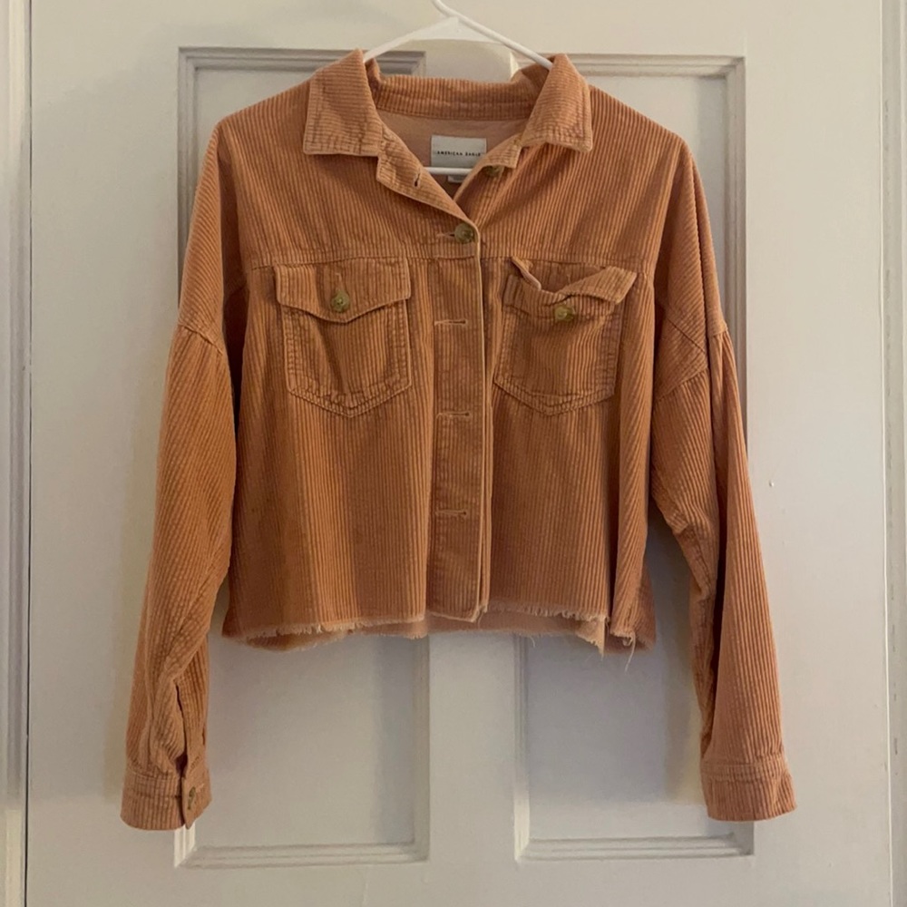 Orange shacket (shirt-jacket)
